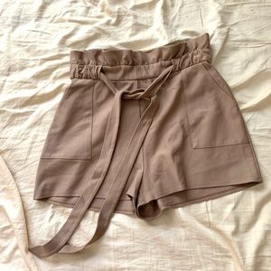 Brown tie up shorts